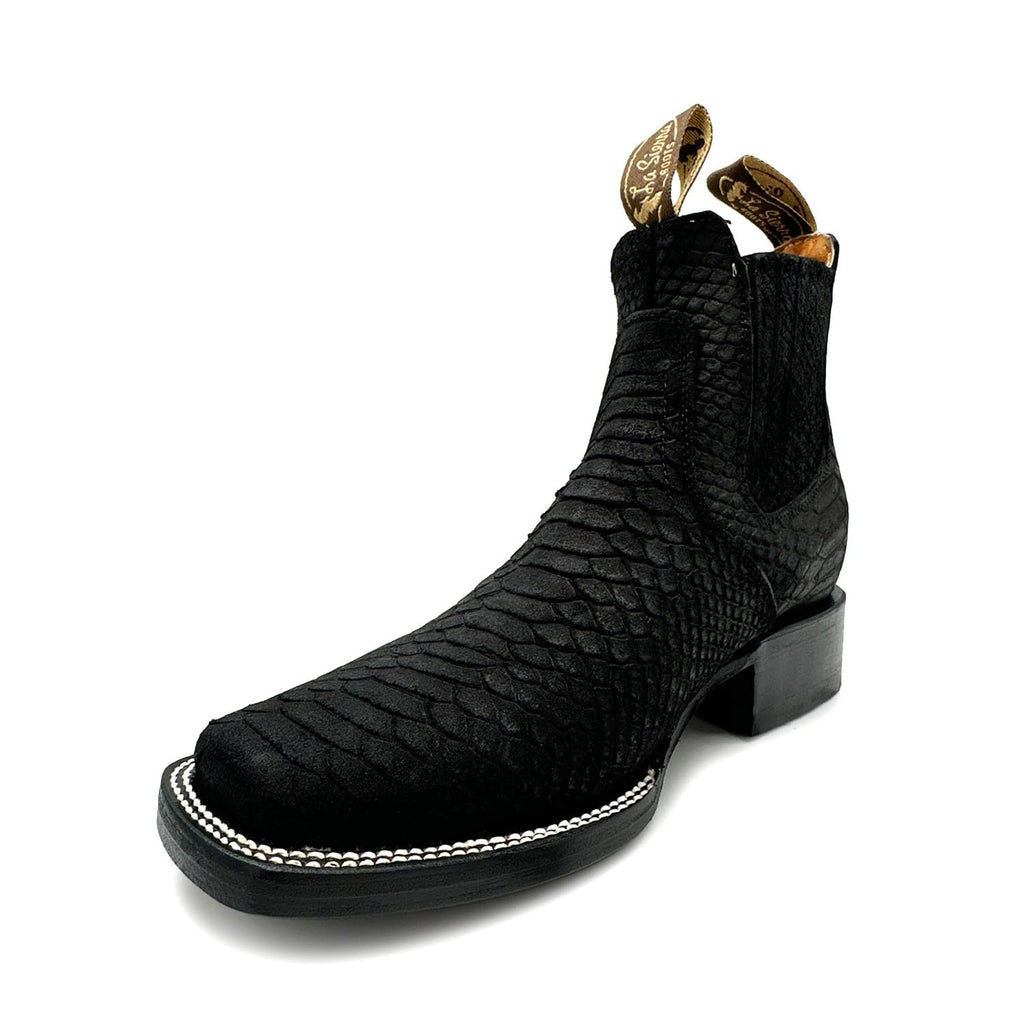 Men’s Genuine Leather Square Toe Ankle Cowboy Boot L762