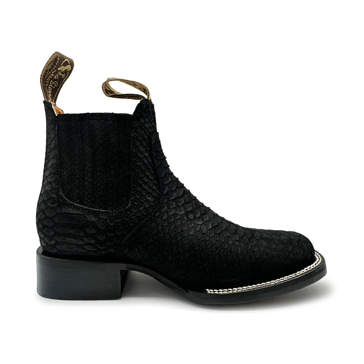 Men’s Genuine Leather Square Toe Ankle Cowboy Boot L762