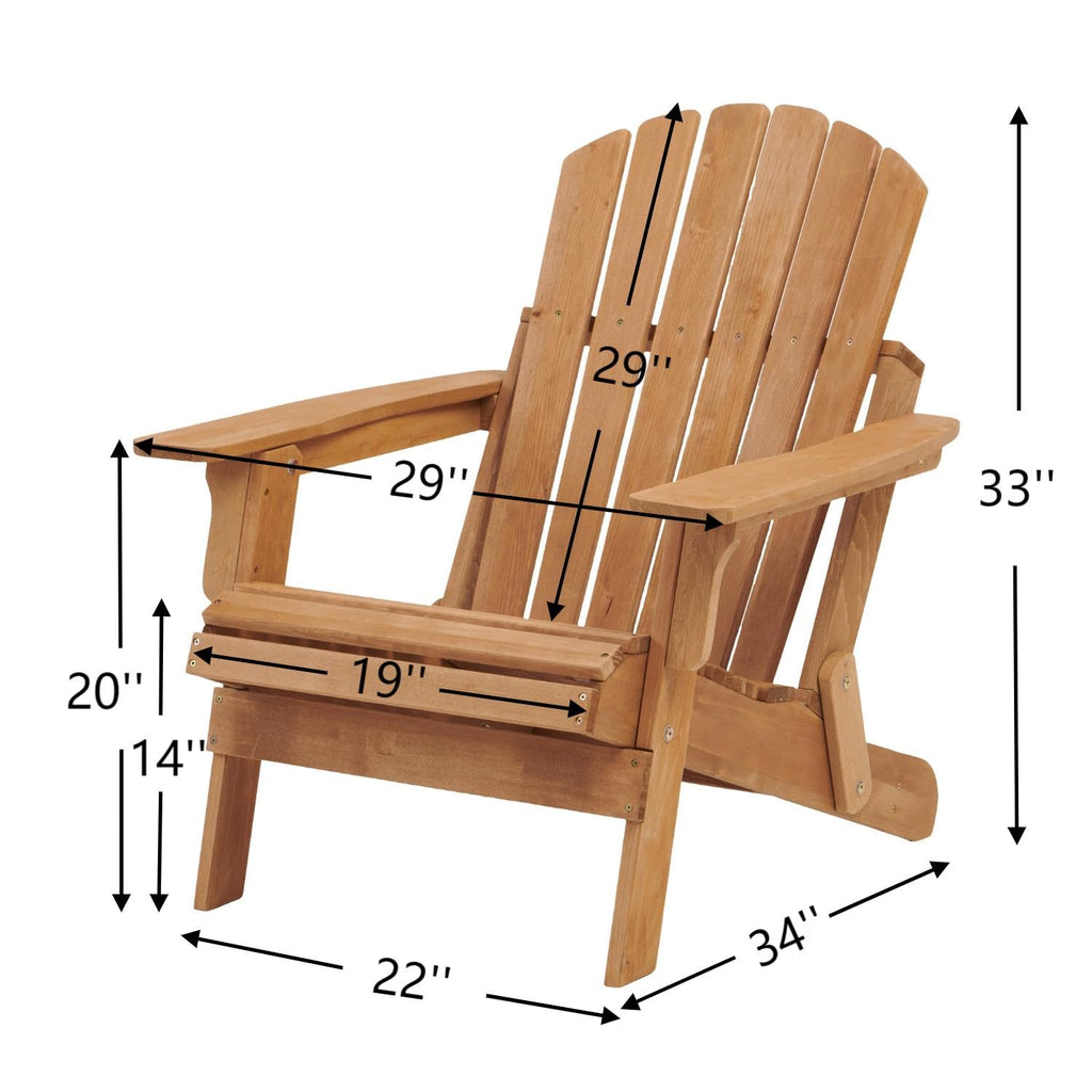 100 lbs Capacity Solid Wood Adirondack Chair R38022