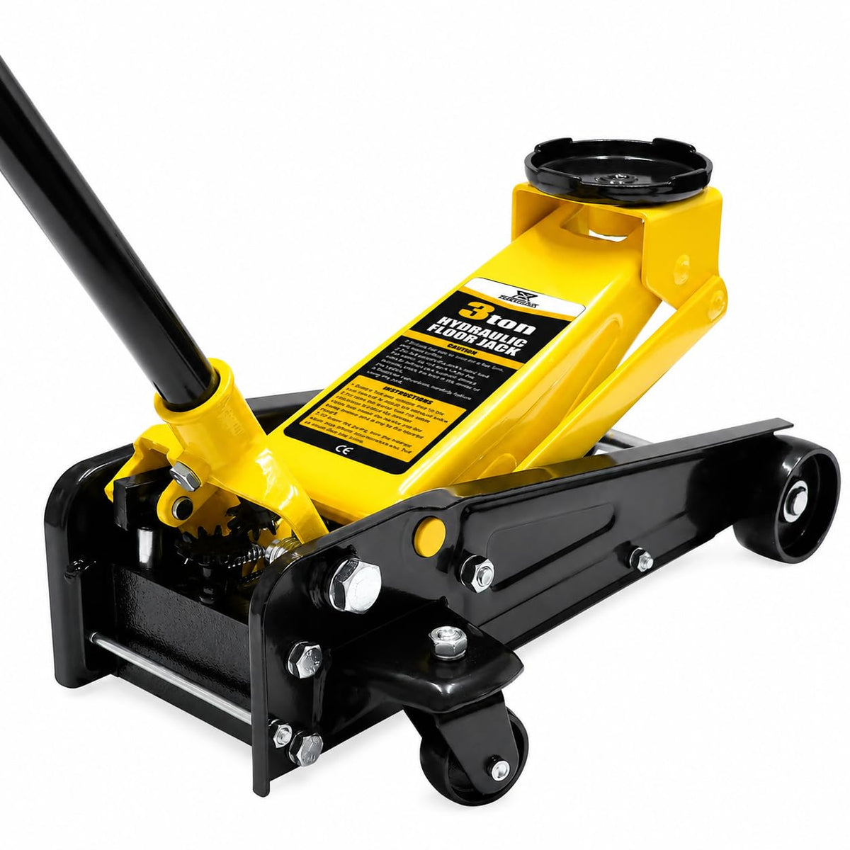 3 Ton Low Profile Steel Racing Floor Jack with Dual Pistons Quick Lift Pump M18650