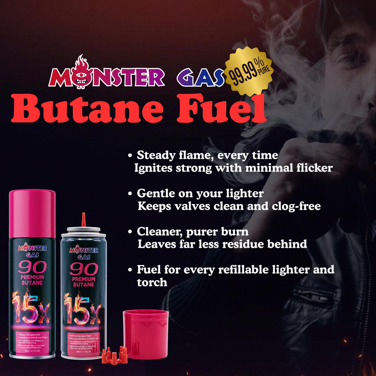 15x Ultra-Pure Butane Fuel Canisters 90ml S6900