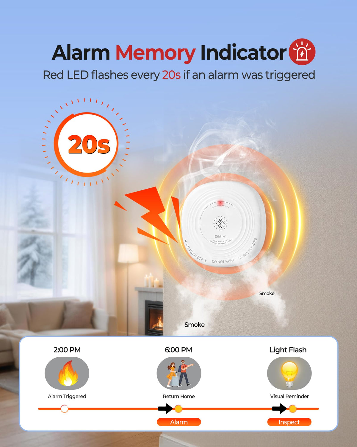 Smoke Detector 10-Year Sealed Battery Powered 3-Pack R39479