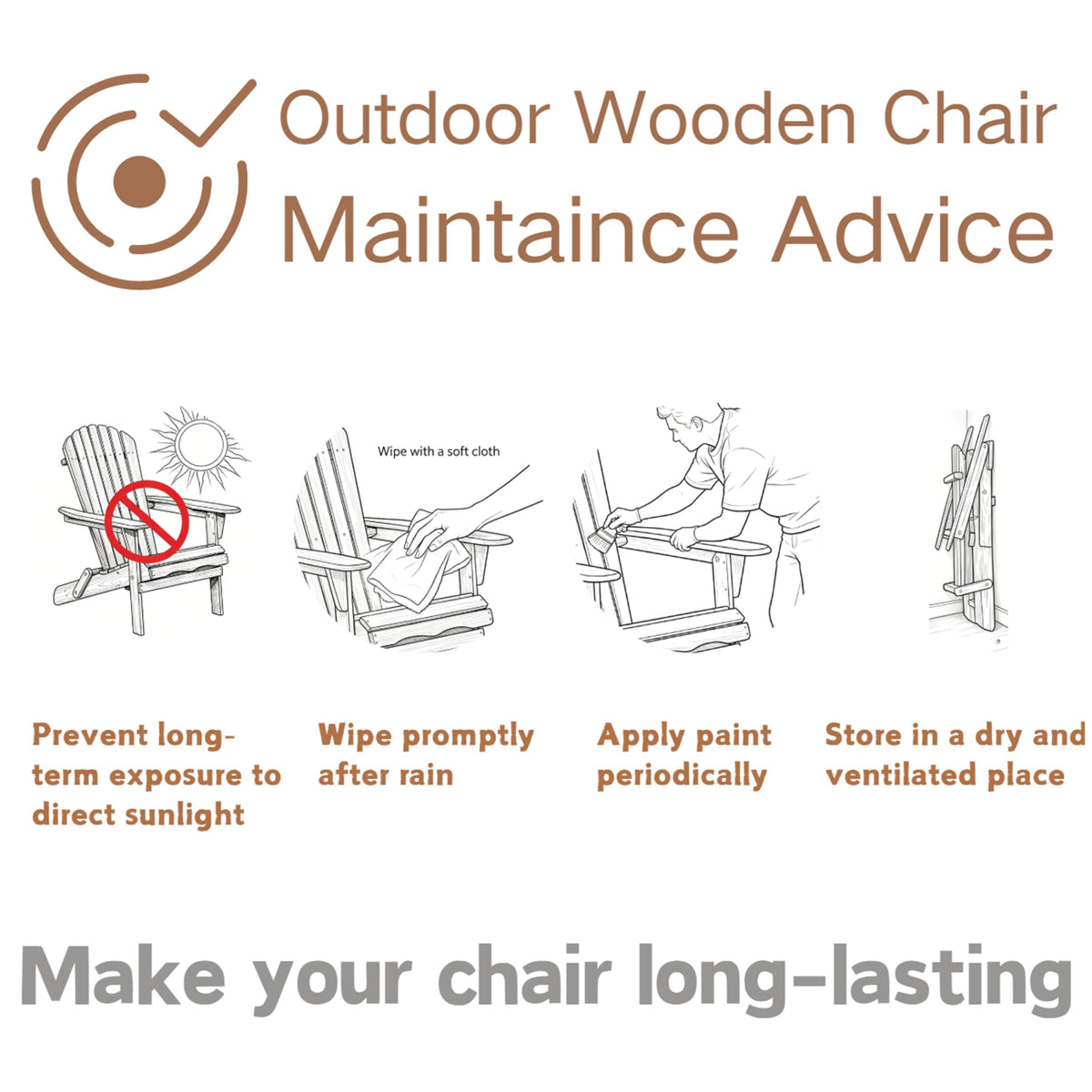 100 lbs Capacity Solid Wood Adirondack Chair R38022