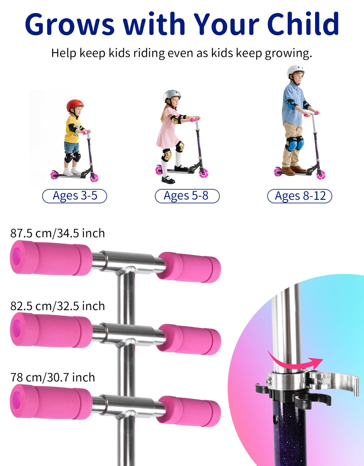 2 Wheel Folding Kick Scooter with Light Up Wheels J41409