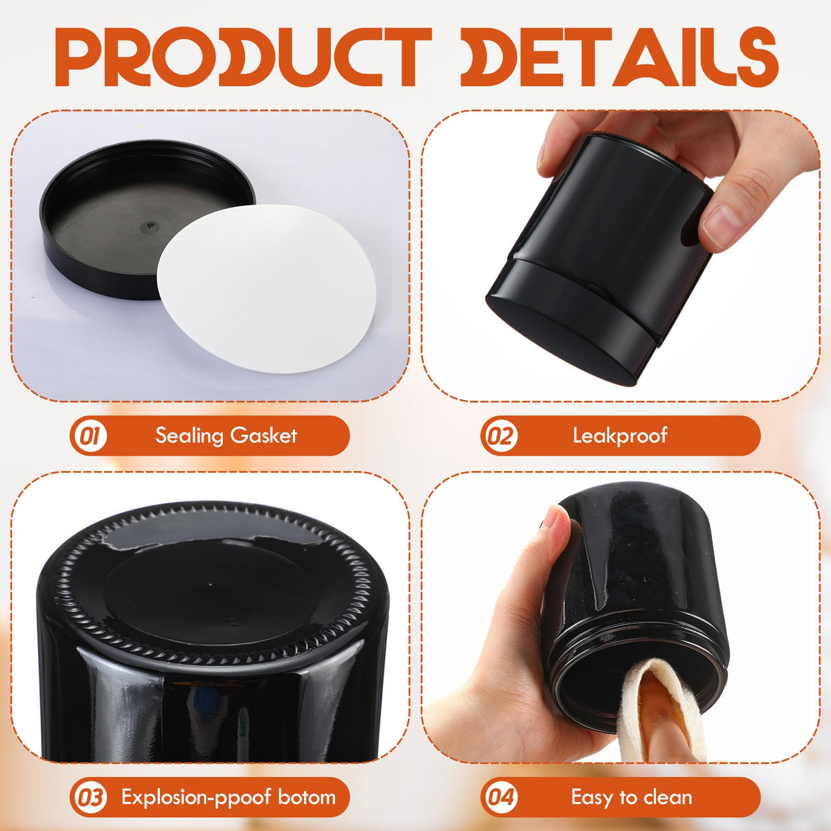 16 oz Glass Jars with Lids P364