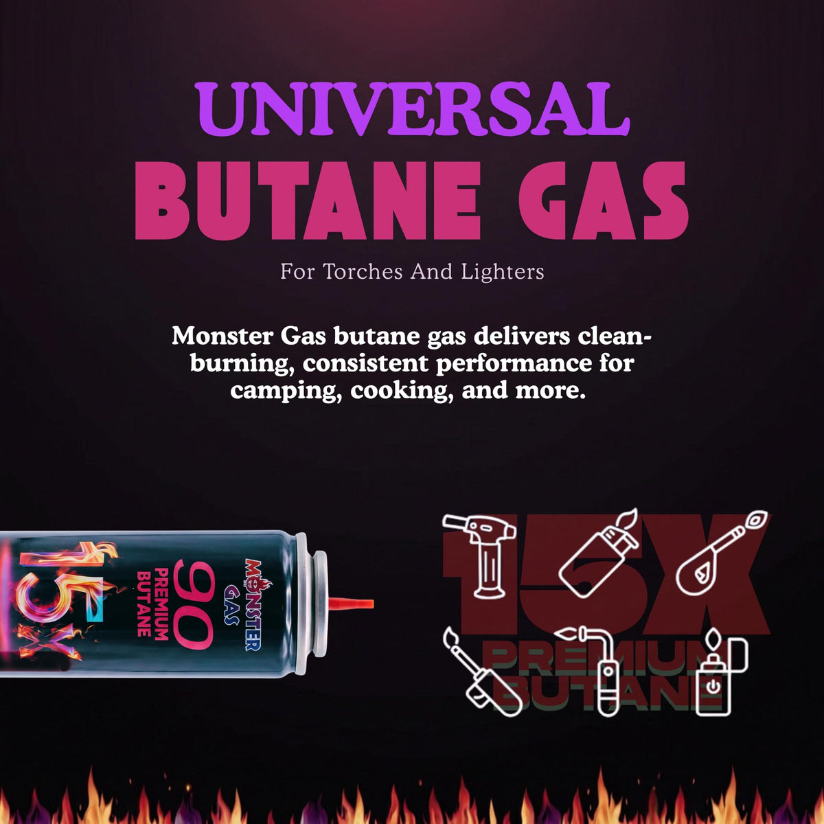 15x Ultra-Pure Butane Fuel Canisters 90ml S6900
