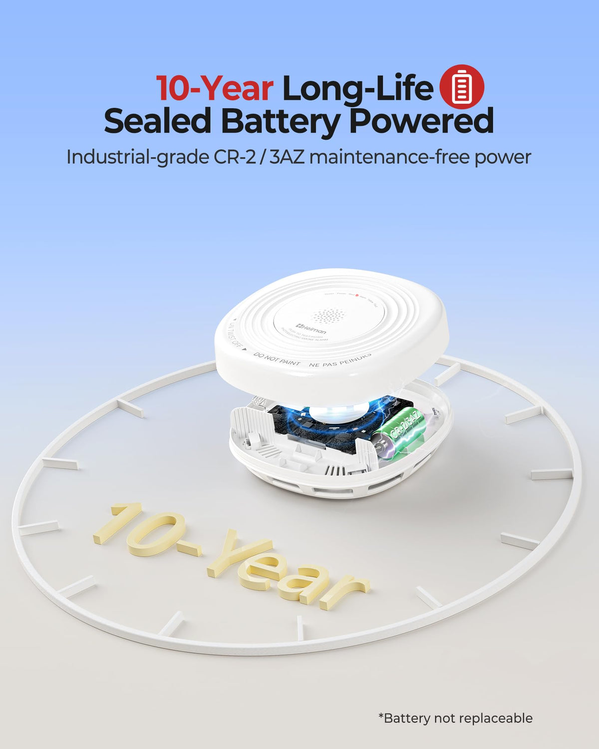 Smoke Detector 10-Year Sealed Battery Powered 3-Pack R39479