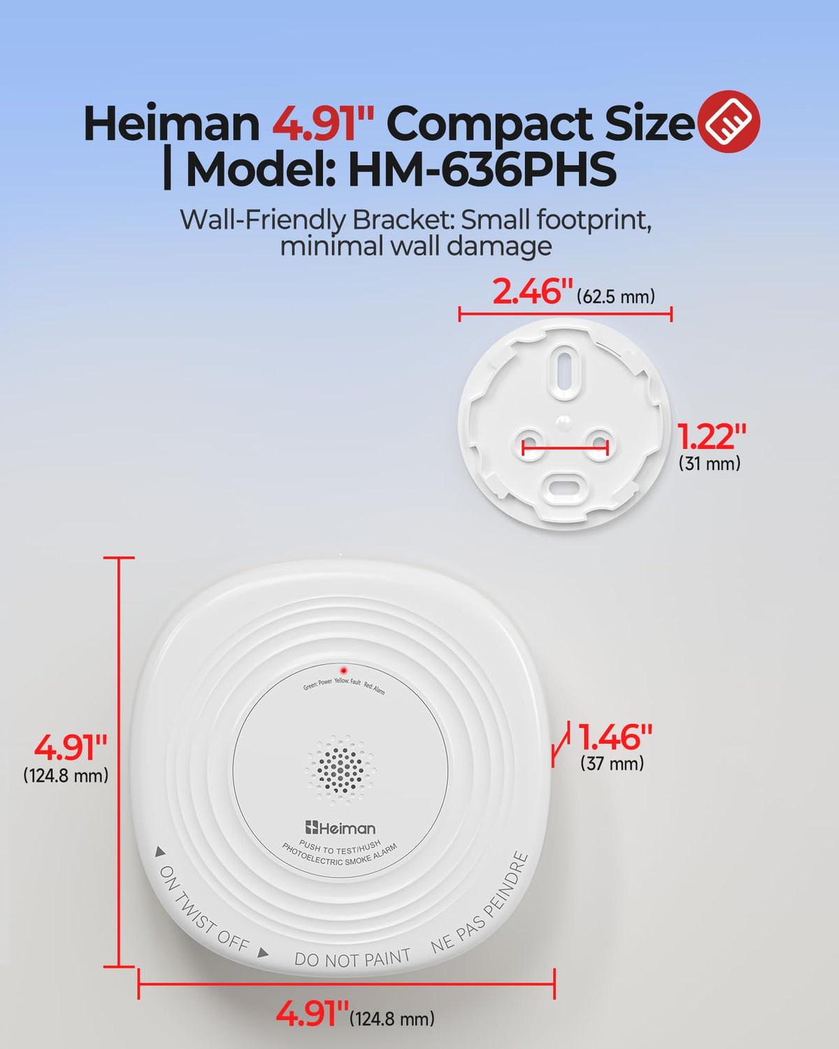 Smoke Detector 10-Year Sealed Battery Powered 3-Pack R39479