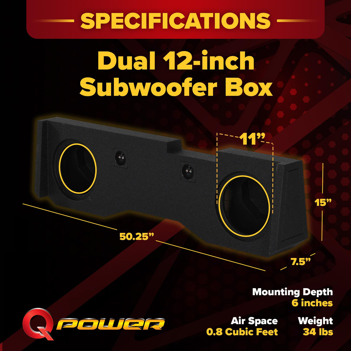 Dual 12in Underseat Subwoofer Enclosure R882