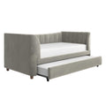 Gray Velvet Twin Upholstered Daybed with Trundle X474467