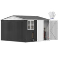 10' x 10' Waterproof Metal Outdoor Storage Shed X74476