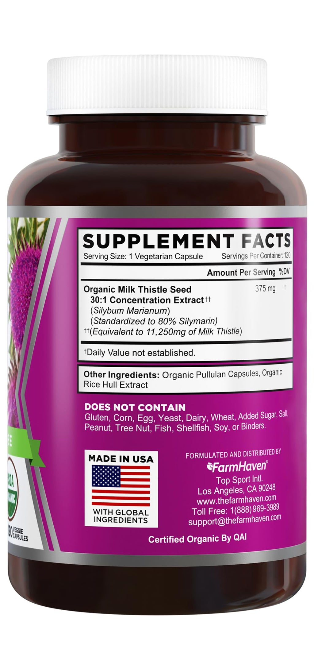 Organic Milk Thistle 120 Vegan Capsules A632261