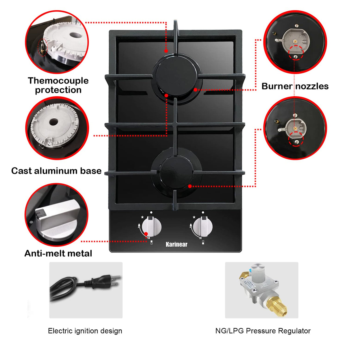 2 Burner Propane Gas Cooktop X145580