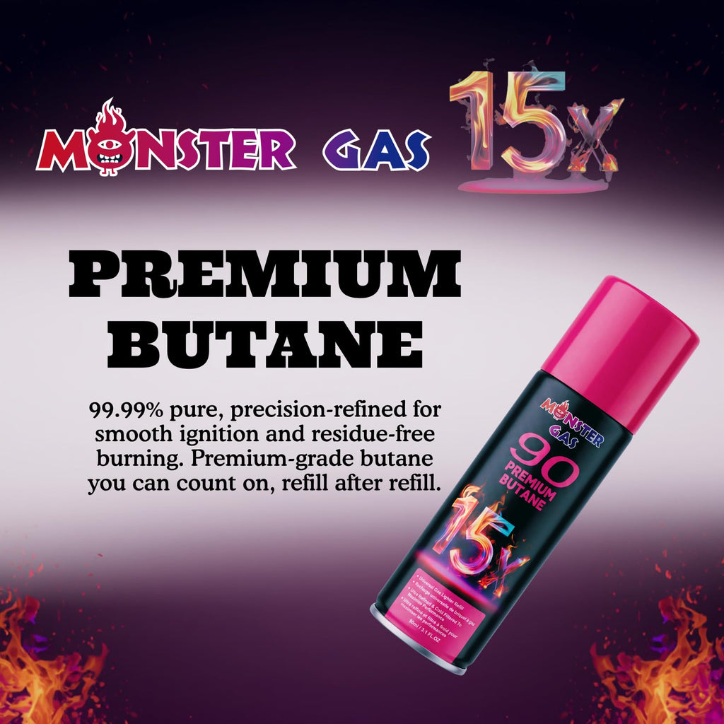 15x Ultra-Pure Butane Fuel Canisters 90ml S6900