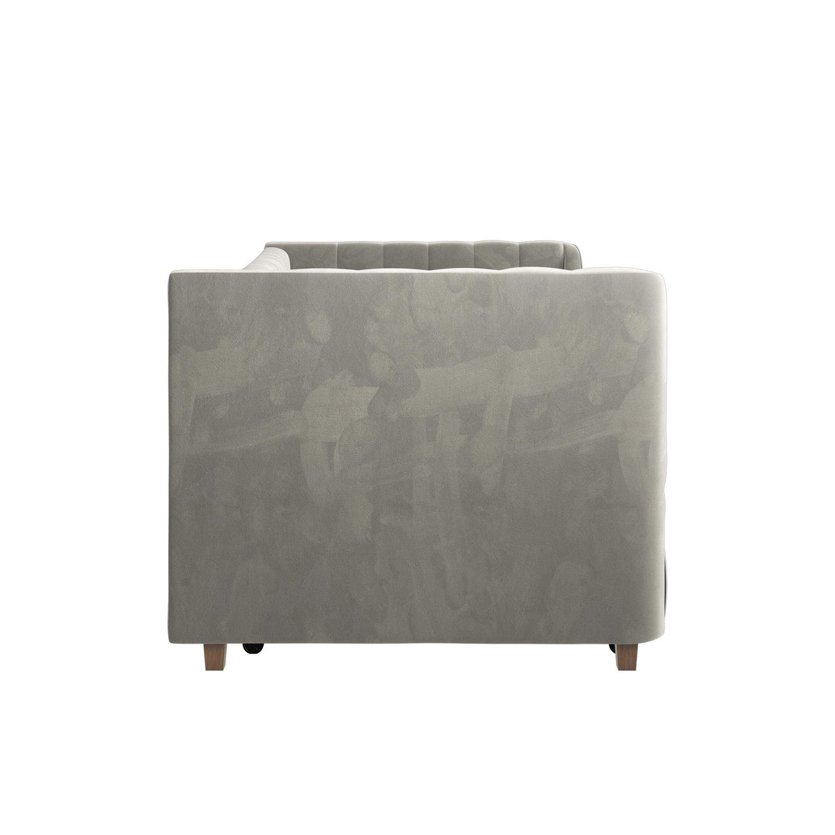 Gray Velvet Twin Upholstered Daybed with Trundle X474467