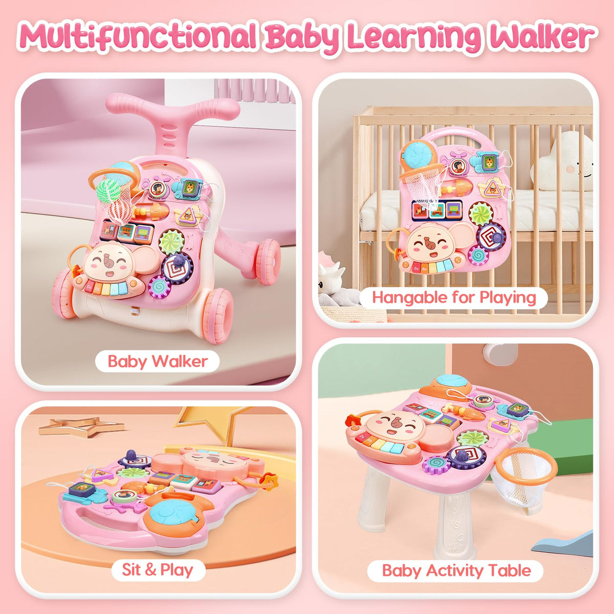 2-in-1 Baby Walker with Detachable Activity Center C33618