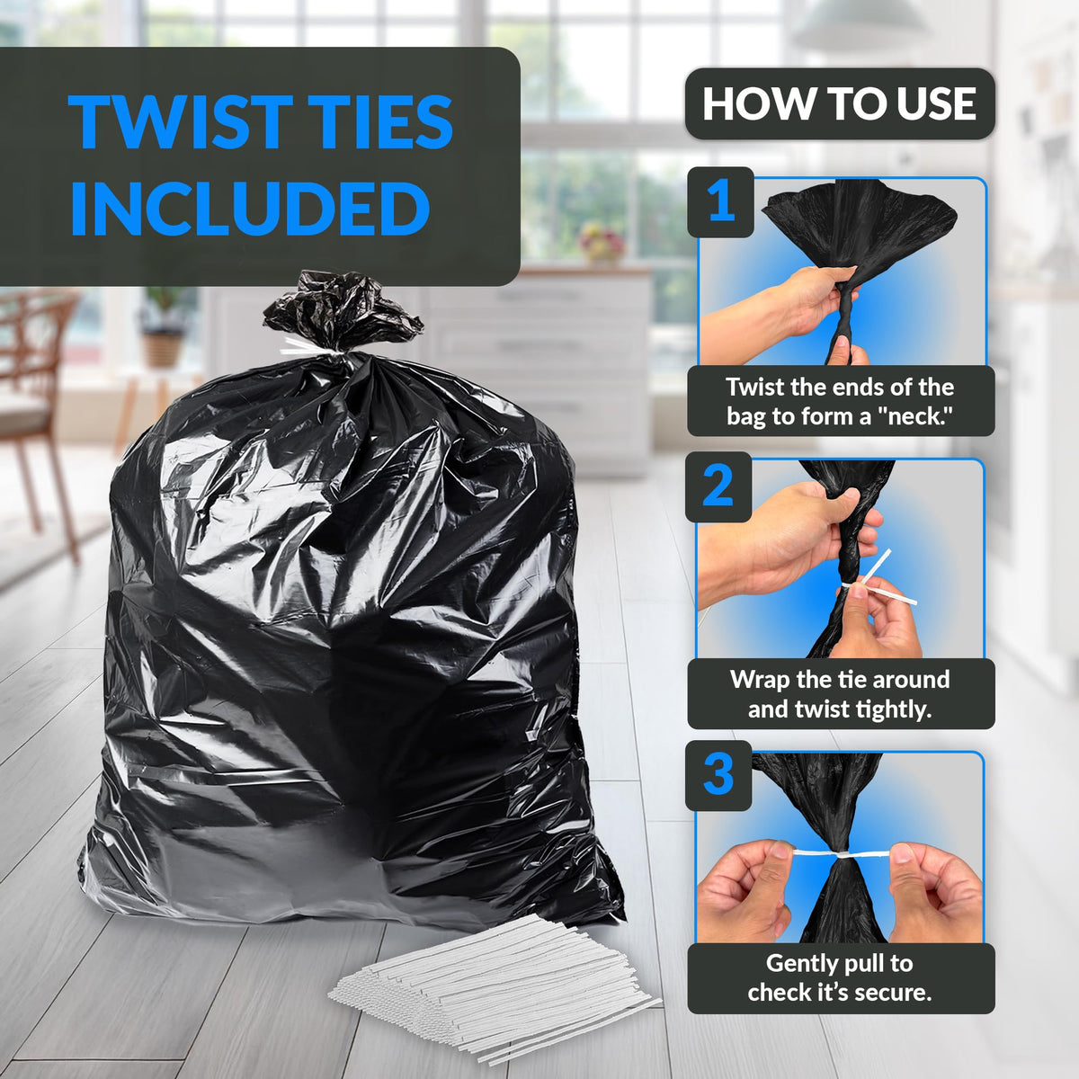 30 to 33 Gallon Heavy Duty Trash Bags Q74861