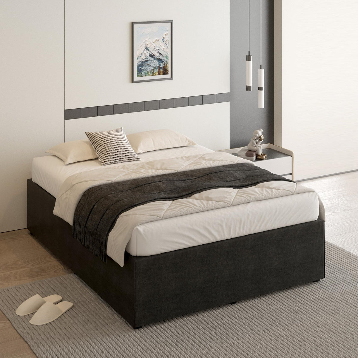 18 Inch Queen Size Metal Bed Frame P6842