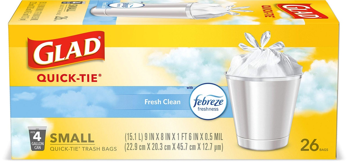 4 Gallon White Trash Bags, 26 Count (Pack of 6) O8992