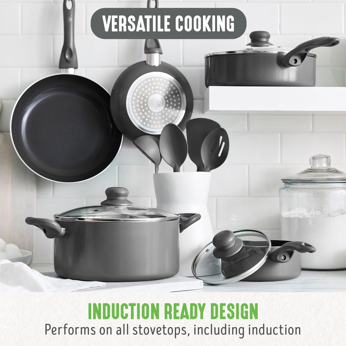 12 Piece Ceramic Nonstick Cookware Set V53686