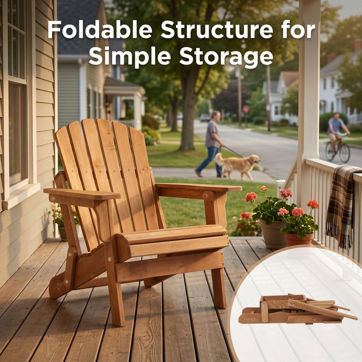 100 lbs Capacity Solid Wood Adirondack Chair R38022