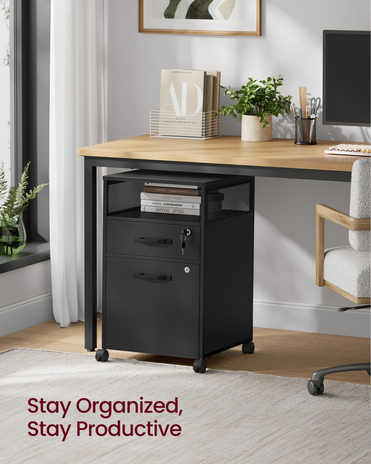 2 Drawer File Cabinet with Lock H384035