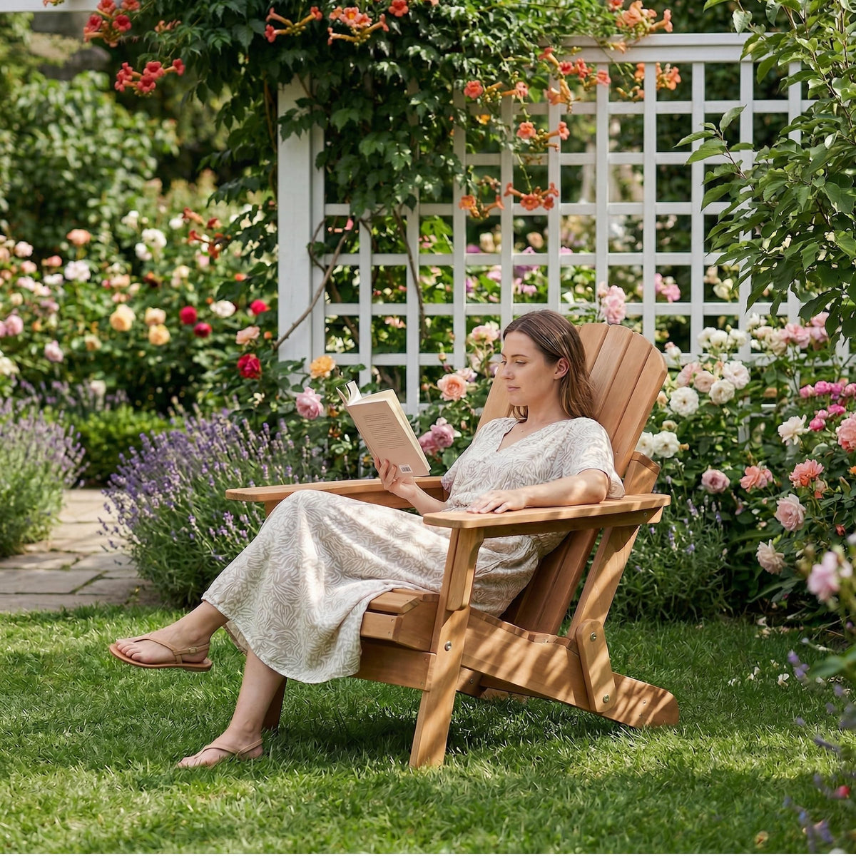 100 lbs Capacity Solid Wood Adirondack Chair R38022